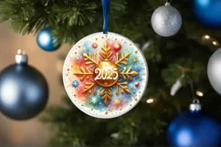 Round Christmas Ornament Sublimation|Clipart Product Image 1