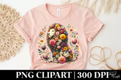 Watercolor Colorful Easter Lion Floral T-shirt, Mug, Clipart Product Image 5