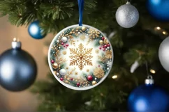 Round Christmas Ornament Sublimation|Clipart Product Image 1