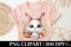 Easter Bunny Egg Flower, Clipart |T-shirt, Mug PNG Product Image 5