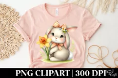 Easter Bunny Egg Flower, Clipart |T-shirt, Mug PNG Product Image 5