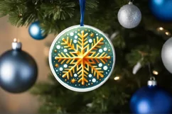 Round Christmas Ornament Sublimation|Clipart Product Image 1