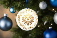 Round Christmas Ornament Sublimation|Clipart Product Image 1