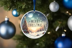 Merry Christmas Round Ornament Sublimation Product Image 4