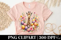 Watercolor Colorful Easter Giraffe |T-shirt, Mug, Tumbler Product Image 5
