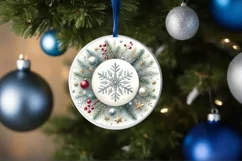 Round Christmas Ornament Sublimation|Clipart Product Image 3