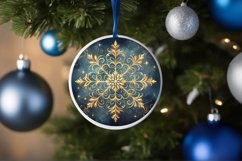 Snow Flake Christmas Round Cute Ornament Sublimation Product Image 4
