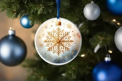 Round Christmas Ornament Sublimation|Clipart Product Image 1