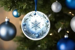 Round Christmas Ornament Sublimation|Clipart Product Image 1