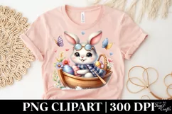 Easter Bunny Egg Flower, Clipart |T-shirt, Mug PNG Product Image 4