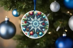 Round Christmas Ornament Sublimation|Clipart Product Image 1