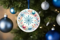 Round Christmas Ornament Sublimation|Clipart Product Image 1