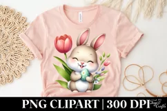 Easter Bunny Egg Flower, Clipart |T-shirt, Mug PNG Product Image 4