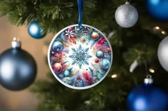 Round Christmas Ornament Sublimation|Clipart Product Image 1