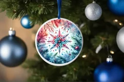 Round Christmas Ornament Sublimation|Clipart Product Image 1