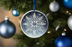 Round Christmas Ornament Sublimation|Clipart Product Image 1