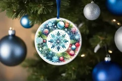Round Christmas Ornament Sublimation|Clipart Product Image 1