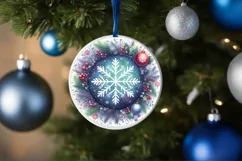 Round Christmas Ornament Sublimation|Clipart Product Image 3