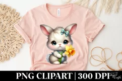 Easter Bunny Egg Flower, Clipart |T-shirt, Mug PNG Product Image 4