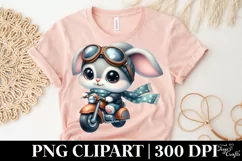Easter Bunny Scarf Flower, Clipart |T-shirt, Mug PNG Product Image 4