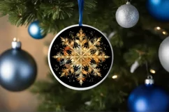Snow Flake Christmas Round Cute Ornament Sublimation Product Image 4
