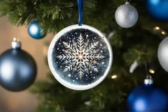 Round Christmas Ornament Sublimation|Clipart Product Image 1