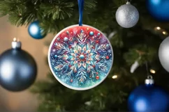 Round Christmas Ornament Sublimation|Clipart Product Image 1