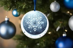 Round Christmas Ornament Sublimation|Clipart Product Image 1