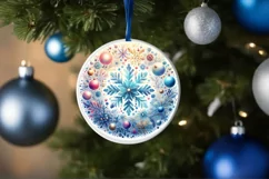 Round Christmas Ornament Sublimation|Clipart Product Image 1