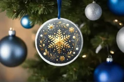 Round Christmas Ornament Sublimation|Clipart Product Image 1
