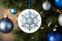 Snow Flake Christmas Round Cute Ornament Sublimation Product Image 4