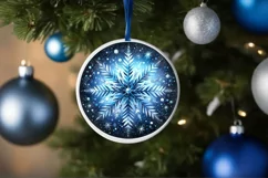 Round Christmas Ornament Sublimation|Clipart Product Image 1
