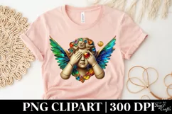 Cupid Angel Of Love Gesture Watercolor Florals Clipart Product Image 5