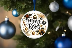 Kisses Christmas Round Ornament Sublimation Product Image 4