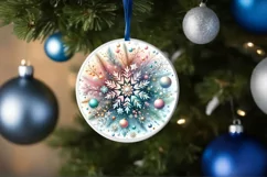 Round Christmas Ornament Sublimation|Clipart Product Image 3