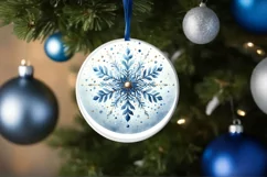 Round Christmas Ornament Sublimation|Clipart Product Image 1