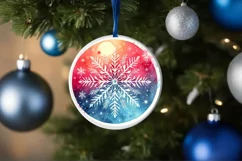 Round Christmas Ornament Sublimation|Clipart Product Image 1