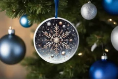 Round Christmas Ornament Sublimation|Clipart Product Image 1