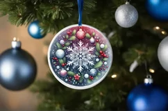 Round Christmas Ornament Sublimation|Clipart Product Image 1