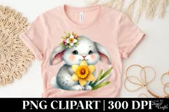 Easter Bunny Egg Flower, Clipart |T-shirt, Mug PNG Product Image 5