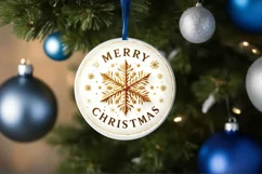 Round Christmas Ornament Sublimation|Clipart Product Image 1