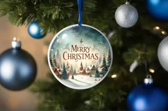 Christmas Scene Round Ornament Sublimation Product Image 4