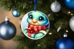 Baby Turtle Winter Clipart Sublimation PNG Product Image 1