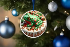 3D Marzipan Christmas Frog PNG Product Image 4