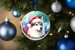 Dog Round Ornament Sublimation PNG Product Image 4