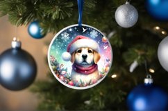 Dog Round Ornament Sublimation PNG Product Image 4
