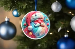 Pastel 3D Marzipan Santa Sublimation PNG Product Image 1