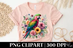 Watercolor Colorful Parrot Florals|T-shirt, Mug, Tumbler Product Image 4