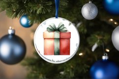 Watercolor Christmas Gift Ornament Product Image 4