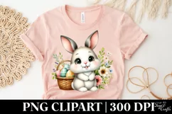 Easter Bunny Egg Flower, Clipart |T-shirt, Mug PNG Product Image 5